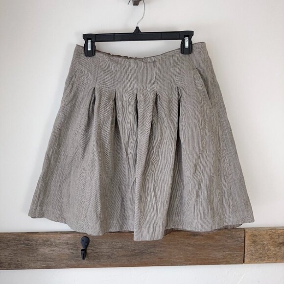 CAbi‎ Liverpool Pleated Riding Skirt Brown Lined Cotton 202 Womens 6 - Picture 1 of 7
